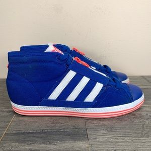 Adidas Vanity Vulc Mid II Royal Blue Zip Sneakers Womens 7.5